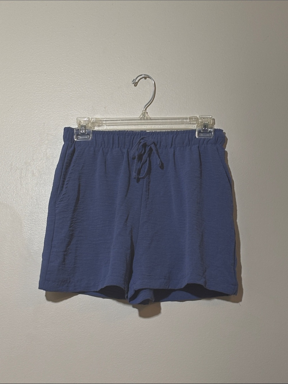 just be Navy Blue Athletic Drawstring Shorts